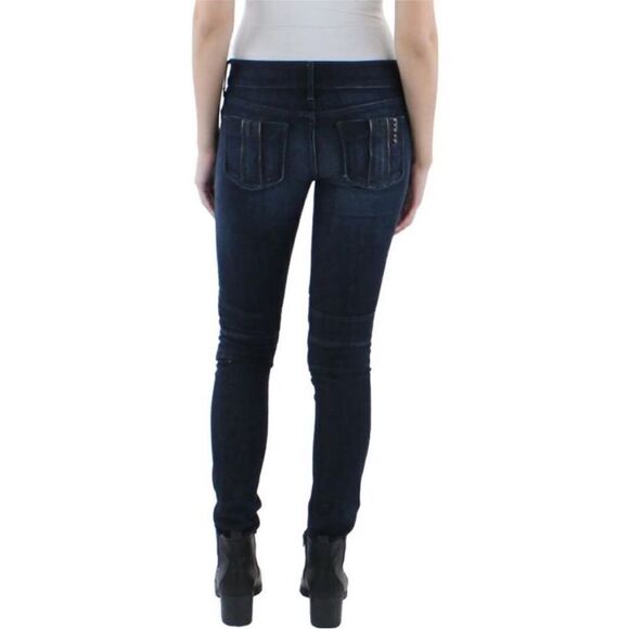 Black Halo NWT Womens Navy Denim Low Rise Skinny Ankle Jeans size 27 - Picture 2 of 2